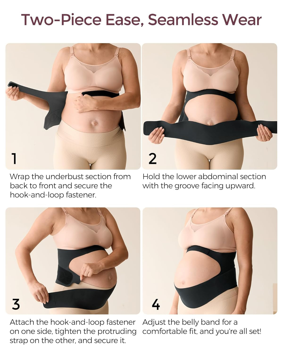 Pregnancy Belly Band, Cozysupport Ergonest Maternity Belly Band, Invisible Pregnancy Belt for Back, Abdomen, Waist