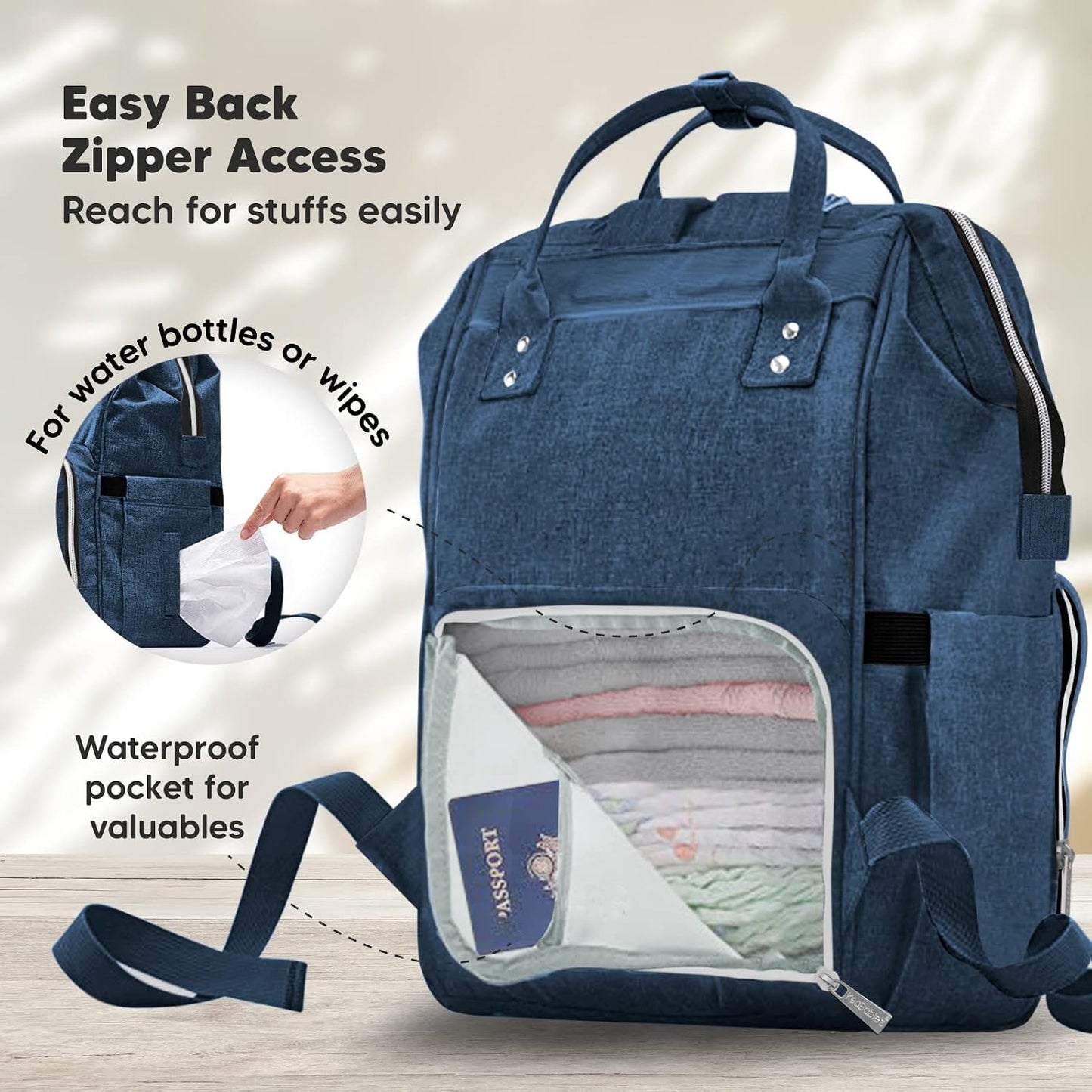 Baby Wrap Carrier and Diaper Bag Backpack - Waterproof Multi Function Baby Travel Bags - All in 1 Original Breathable Baby Sling, Lightweight,Hands Free Baby Carrier Sling -Baby Carrier Wrap
