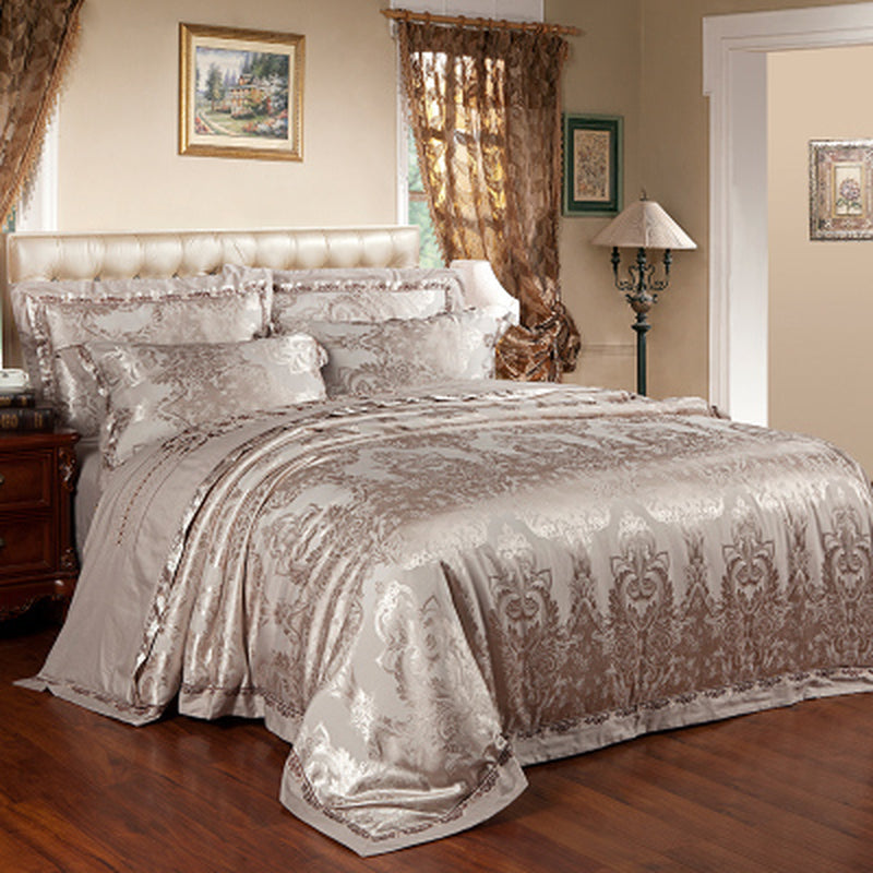 Glacial Silk Jacquard Bedding - Overheating is friction; friction destroys recovery. Optimize your biological downtime with elite thermoregulating linen and cotton. Engineered for stoic rest and peak morning performance.