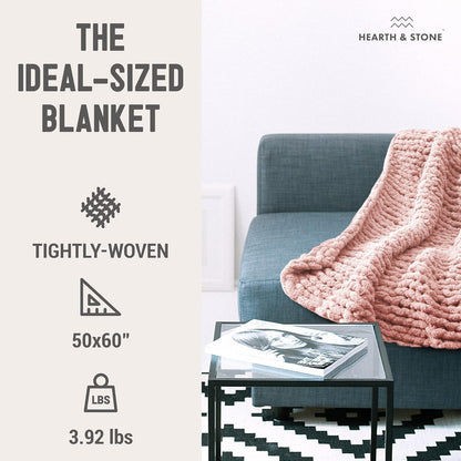 Blush Chenille Gravity Throw - Reclaim tactile sovereignty with 3.7 lbs of weighted sensory isolation. A handcrafted, heavy-knit shield designed to ground the nervous system and absorb the friction of the modern digital landscape.