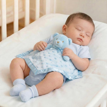Azure Tactile Anchor Blanket - The earliest defense against environmental chaos. A premium security monolith designed to calibrate infant sensory processing. Invest in their psychological foundation with absolute tactile comfort and safety.