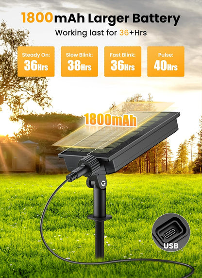 38FT 16LED Solar String Lights Outdoor with Remote & USB Port, Shatterproof Bulbs, Dimmable & Timable, 3 Modes, Patio Lights with Mount Clips for Backyard Garden Decor - Last for 36+Hrs