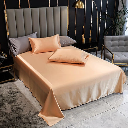 Aura Satin Thermal Regulating Sheet - Heat destroys cognitive recovery. Shield your rest with frictionless satin silk designed for elite temperature control. Maximize your biological ROI with absolute tactile silence. Optimize your baseline.