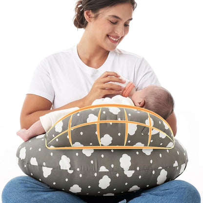 Original Nursing Pillow for Breastfeeding, More Support for Mom, Easier Nursing & Hand Free, Removable Cotton Cover