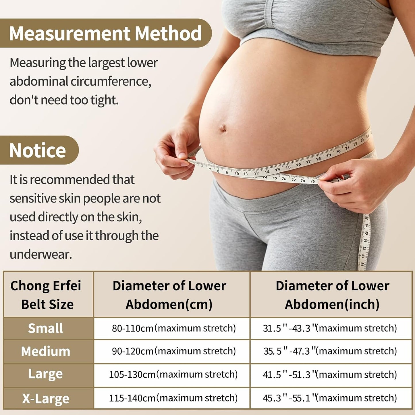 Maternity Belt Pregnancy Belly Band 3 in 1 Maternity Support Belt for Pregnant Back/Pelvic/Hip Pain, Maternity Band Belly Support for Pregnancy (Beige, XL)