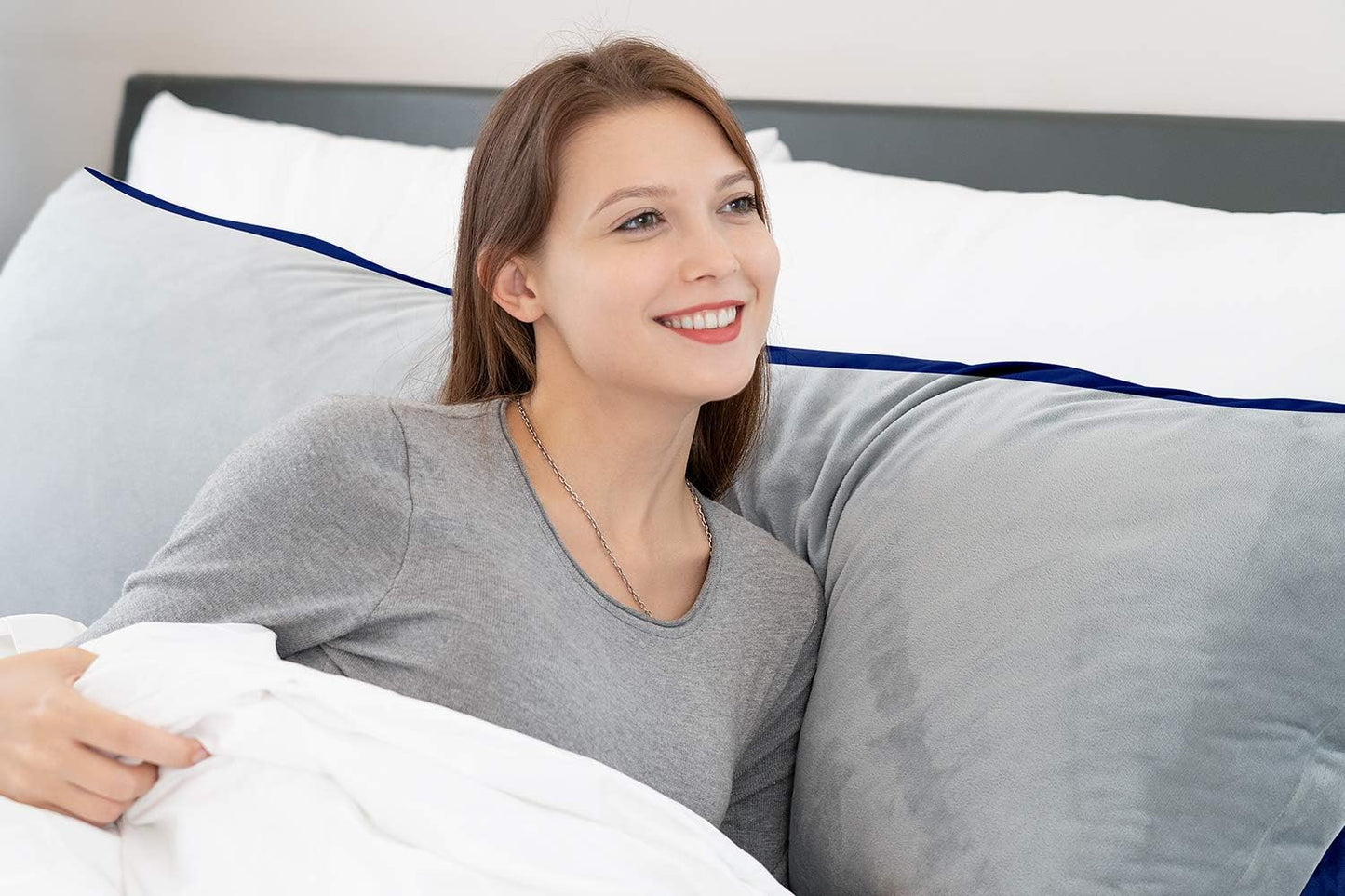 Full Body Pillow for Adults and Pregnancy, Large Long Body Pillows for Sleeping with Removable Velvet Cover.