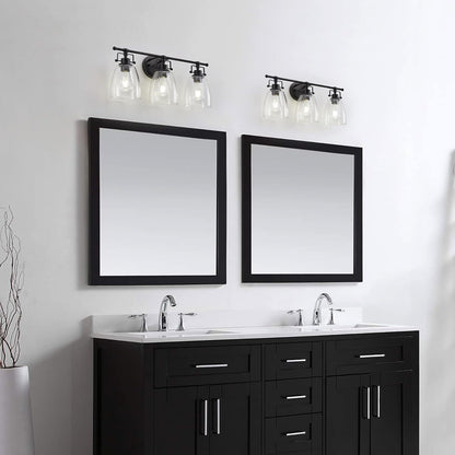 Black Bathroom Light Fixtures Modern Clear Seeded Glass Lampshade 3 Light Bathroom Vanity Lights over Mirror Black Light Fixture Bathroom Vanity Light Wall Sconce Farmhouse Vanity Light