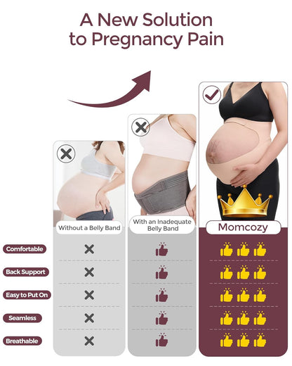 Pregnancy Belly Band, Cozysupport Ergonest Maternity Belly Band, Invisible Pregnancy Belt for Back, Abdomen, Waist