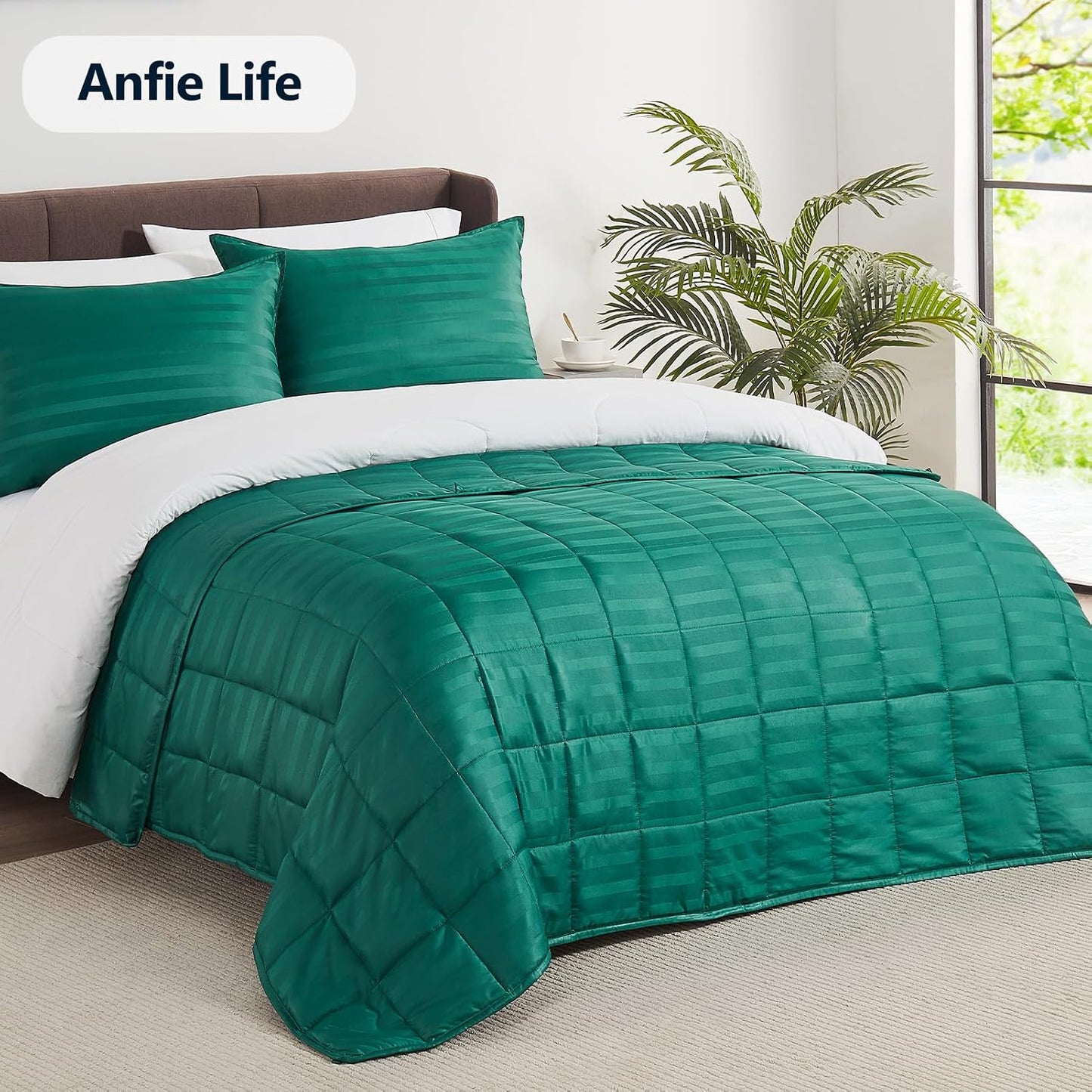 Weighted Blanket Twin Size (48"X72" 20Lbs),Ultra Soft and Cozy Cooling Weighted Blanket Twin Size for Adult,Heavy Blanket with Machine Washable Soft Blanket, Green