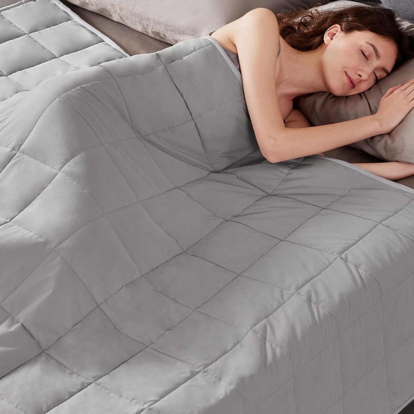 Weighted Blanket King Size for Adults (80"X87" 20Lbs Grey),Cooling Heavy Blanket for Sleeping Perfect for 190-210 Lbs, Breathable Blanket for Adults & Couple All Season, Machine Washable