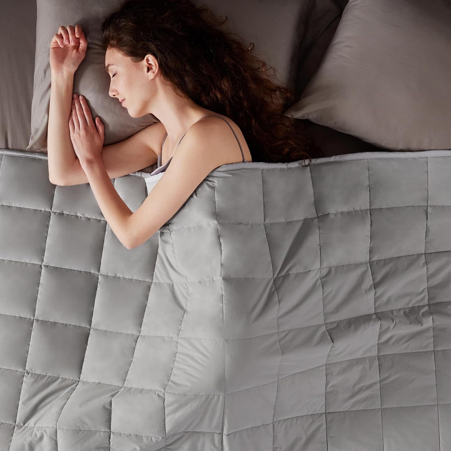 Weighted Blanket King Size for Adults (80"X87" 20Lbs Grey),Cooling Heavy Blanket for Sleeping Perfect for 190-210 Lbs, Breathable Blanket for Adults & Couple All Season, Machine Washable