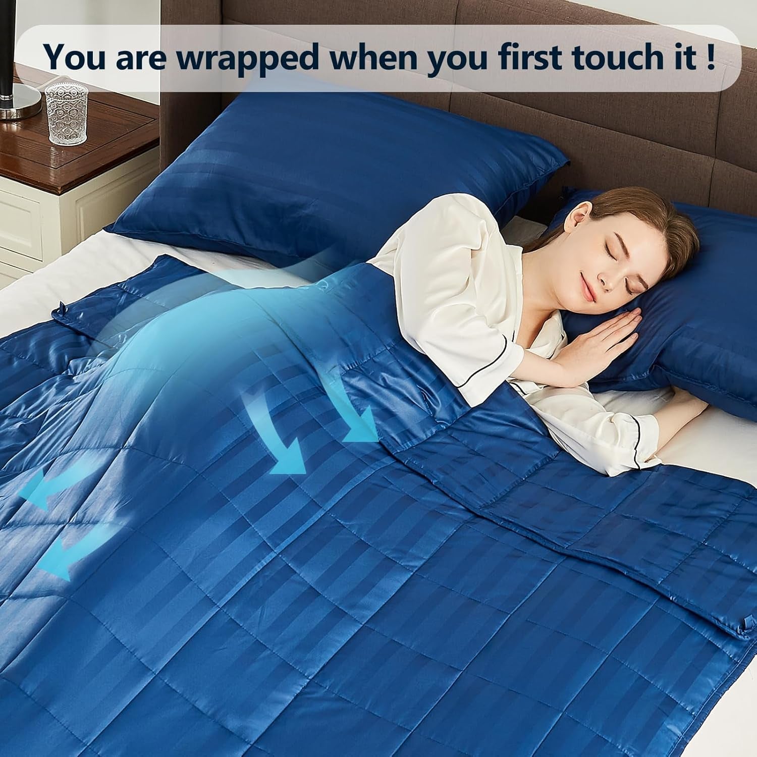 Weighted Blanket Queen/King Size (80"X87" 17Lbs),Ultra Soft and Cozy Cooling Weighted Blanket for Adult,Heavy Blanket with Machine Washable Soft Blanket, Navy Blue