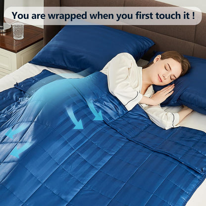 Weighted Blanket Queen/King Size (80"X87" 17Lbs),Ultra Soft and Cozy Cooling Weighted Blanket for Adult,Heavy Blanket with Machine Washable Soft Blanket, Navy Blue