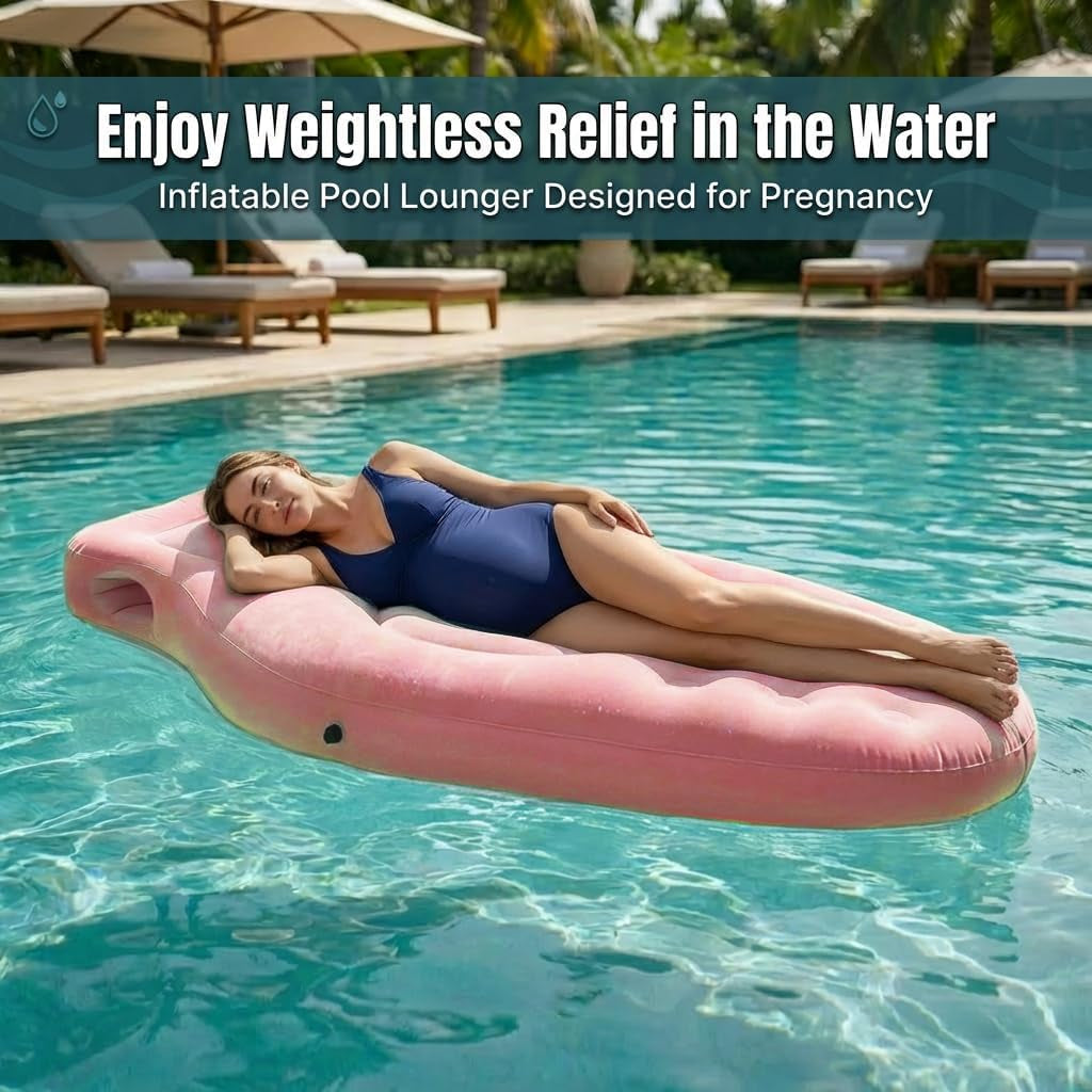 Inflatable Tummy Nest Pregnancy Pillow with Belly Hole, Belly Mattress for Pregnancy Pillow Stomach Sleepers,Maternity Pool Float,Prenatal Massage Pillow,Extra Wide&Tall,All Pregnancy Stages (Pink)