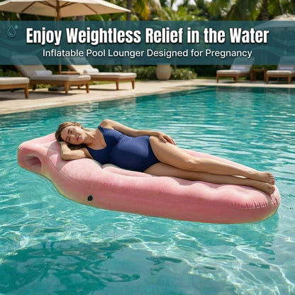 Inflatable Tummy Nest Pregnancy Pillow with Belly Hole, Belly Mattress for Pregnancy Pillow Stomach Sleepers,Maternity Pool Float,Prenatal Massage Pillow,Extra Wide&Tall,All Pregnancy Stages (Pink)