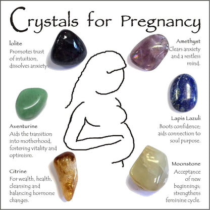 Pregnancy Crystals Set – Fertility Support Stones for Healthy Pregnancy, Hormone Balance, Anxiety Relief – Spiritual Gift for Expecting Mothers, New Mom or Mom to Be