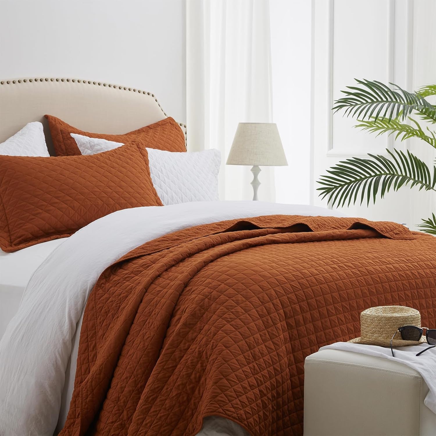 Rust Diamond 3-Piece Sanctuary - Ground your environment in earthy stability. A reversible, lightweight cognitive shield engineered for all-season thermal regulation. Reclaim your spatial asset with zero friction. Invest in your baseline.
