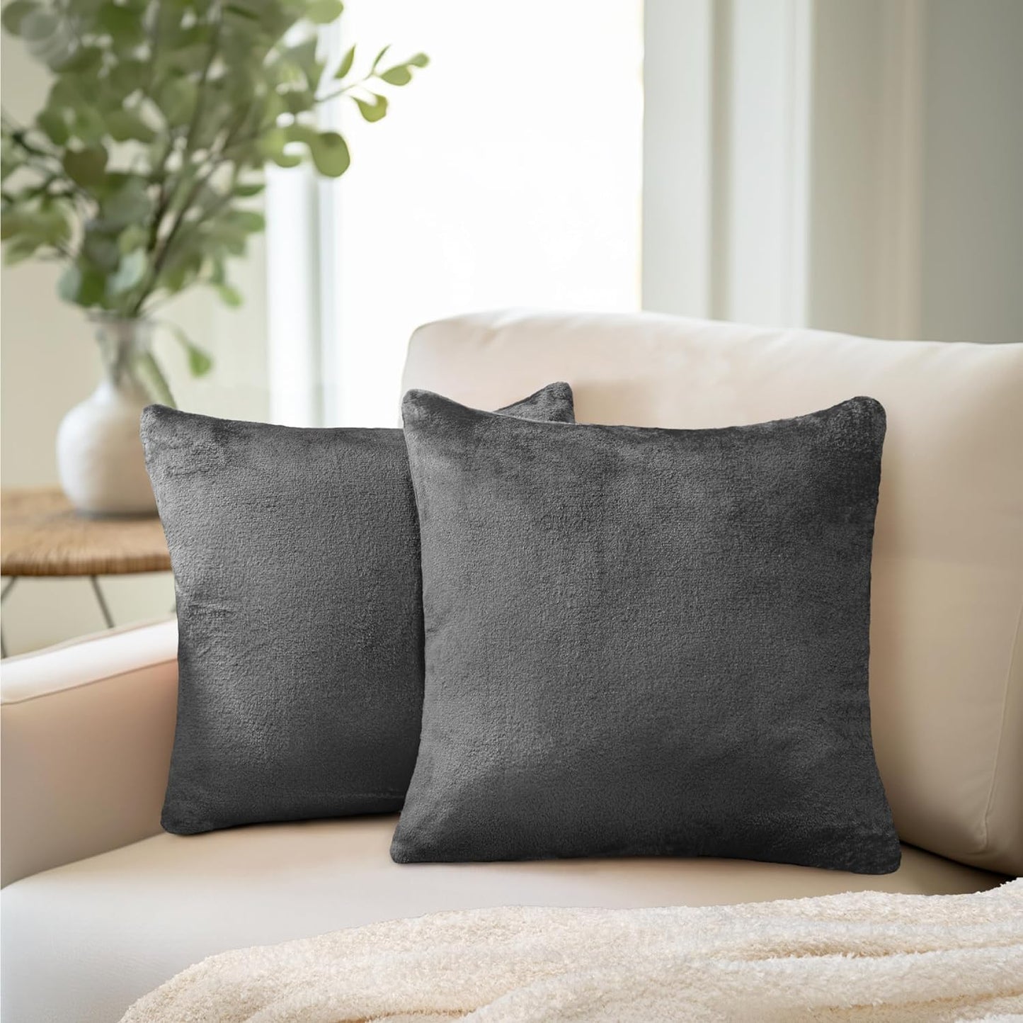 Obsidian Velvet Tactile Shields - Elevate your physical sanctuary. This 2-piece fleece cover set acts as a high-yield sensory anchor. Soften rigid modern architecture and absorb acoustic friction to enforce absolute cognitive silence.