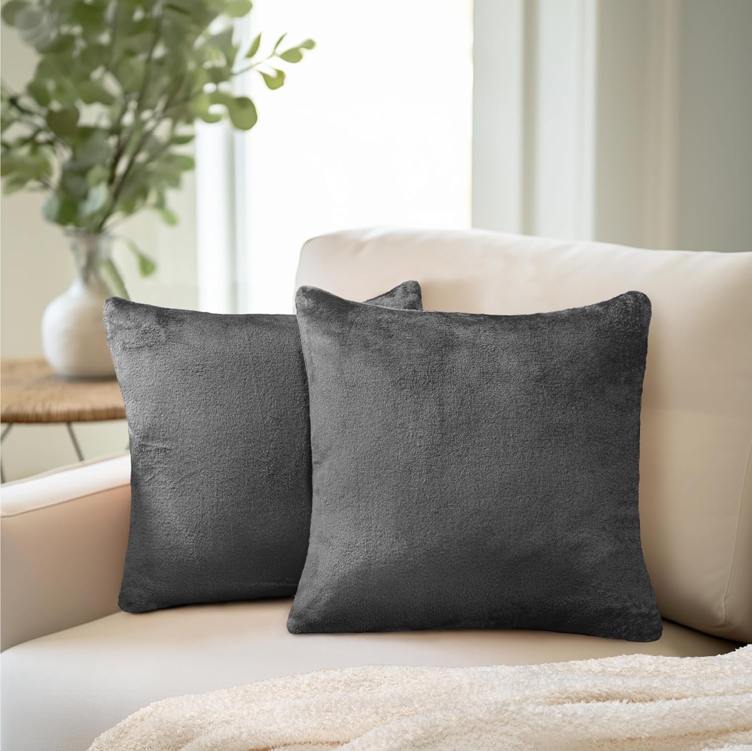 Obsidian Velvet Tactile Shields - Elevate your physical sanctuary. This 2-piece fleece cover set acts as a high-yield sensory anchor. Soften rigid modern architecture and absorb acoustic friction to enforce absolute cognitive silence.