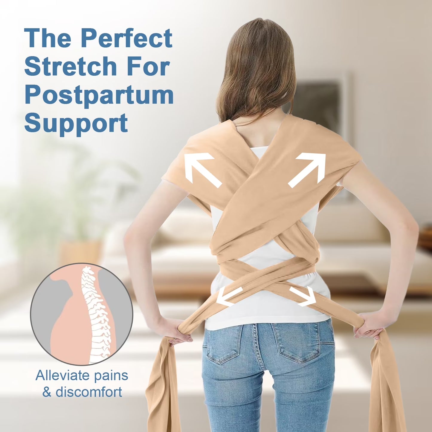 Baby Wrap Carrier,Original Breathable Baby Carrier Wrap Sling Lightweight Hands Free Newborn Wrap Swaddle Holder Adjustable Baby Slings Carrier for Newborn to Infant Toddler Essentials 7 to 35 Lbs
