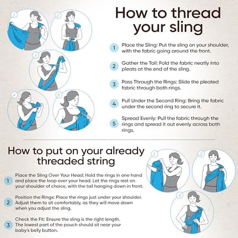 - Adjustable Baby Ring Sling & Carrier for Newborns, Infants & Toddlers - Soft Cotton Baby Wrap for Nursing, Infant Shower Gifts - Sling Carrier for 8-35 Lbs - Midnight