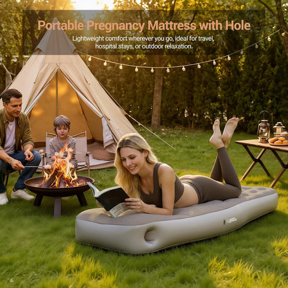 Inflatable Pregnancy Pillow with Belly & Head Hole, Prone Pregnancy Pillow for Stomach Sleepers, Belly Pillow Pregnancy Mattress for Pregnant Women, Maternity Airbed Pool Float for Tummy Massage