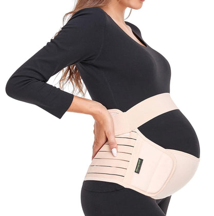 Maternity Belt Pregnancy Belly Band 3 in 1 Maternity Support Belt for Pregnant Back/Pelvic/Hip Pain, Maternity Band Belly Support for Pregnancy (Beige, XL)