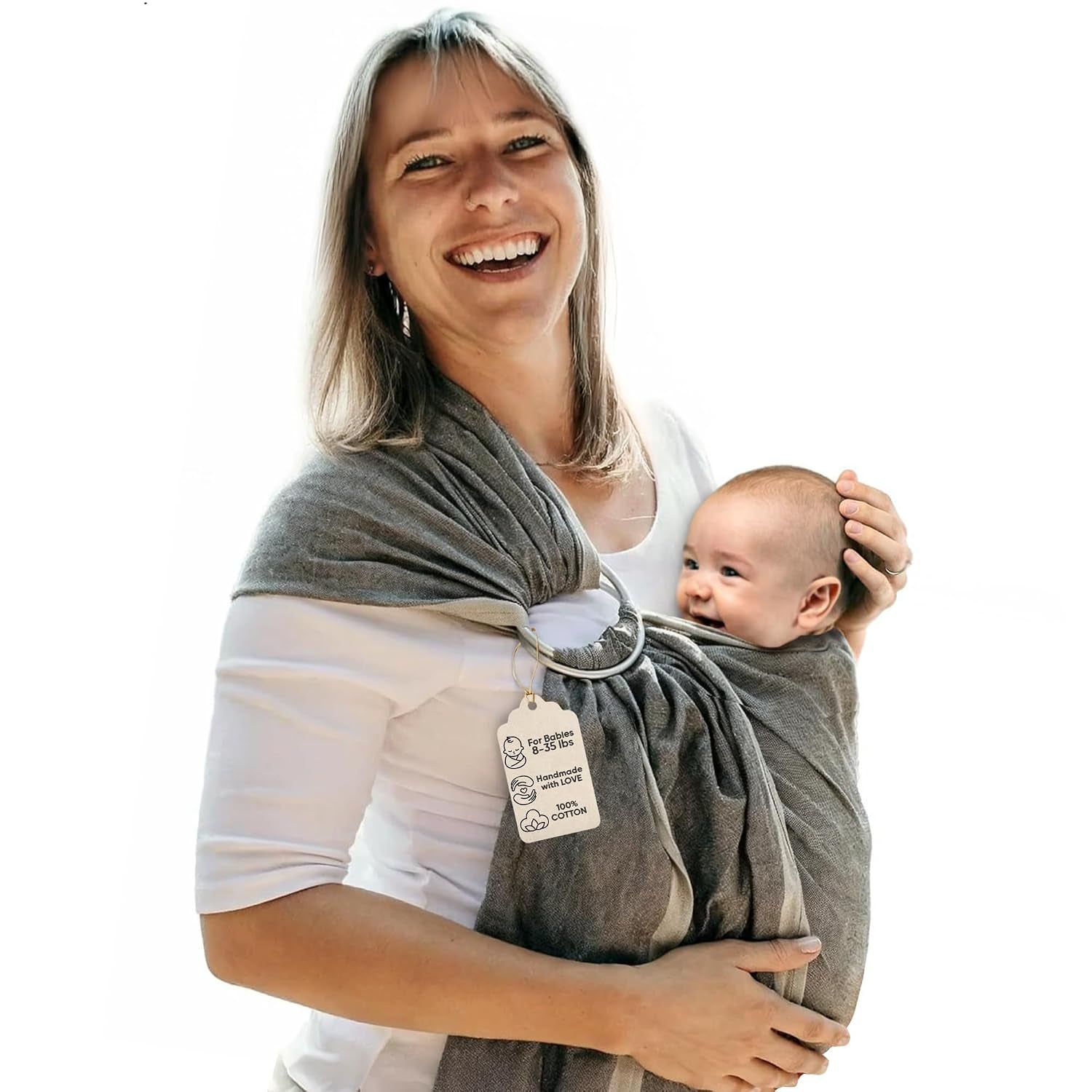 - Adjustable Baby Ring Sling & Carrier for Newborns, Infants & Toddlers - Soft Cotton Baby Wrap for Nursing, Infant Shower Gifts - Sling Carrier for 8-35 Lbs - Midnight