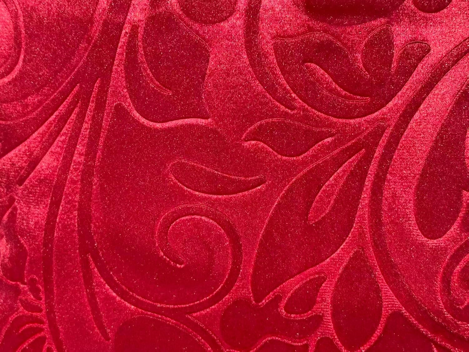 Heavy Velvet Embossing Throw Pillow Cover, Classis Floral Anaglyph Velvet Fabric, Euro Sham, European Throw Pillow Cover, Indoor/Outdoor - (26" X 26", C08 Red)