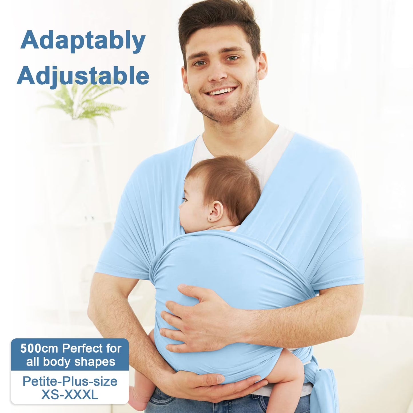 Baby Wrap Carrier,Original Breathable Baby Carrier Wrap Sling Lightweight Hands Free Newborn Wrap Swaddle Holder Adjustable Baby Slings Carrier for Newborn to Infant Toddler Essentials 7 to 35 Lbs