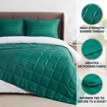 Weighted Blanket Twin Size (48"X72" 20Lbs),Ultra Soft and Cozy Cooling Weighted Blanket Twin Size for Adult,Heavy Blanket with Machine Washable Soft Blanket, Green