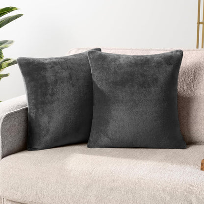 Obsidian Velvet Tactile Shields - Elevate your physical sanctuary. This 2-piece fleece cover set acts as a high-yield sensory anchor. Soften rigid modern architecture and absorb acoustic friction to enforce absolute cognitive silence.