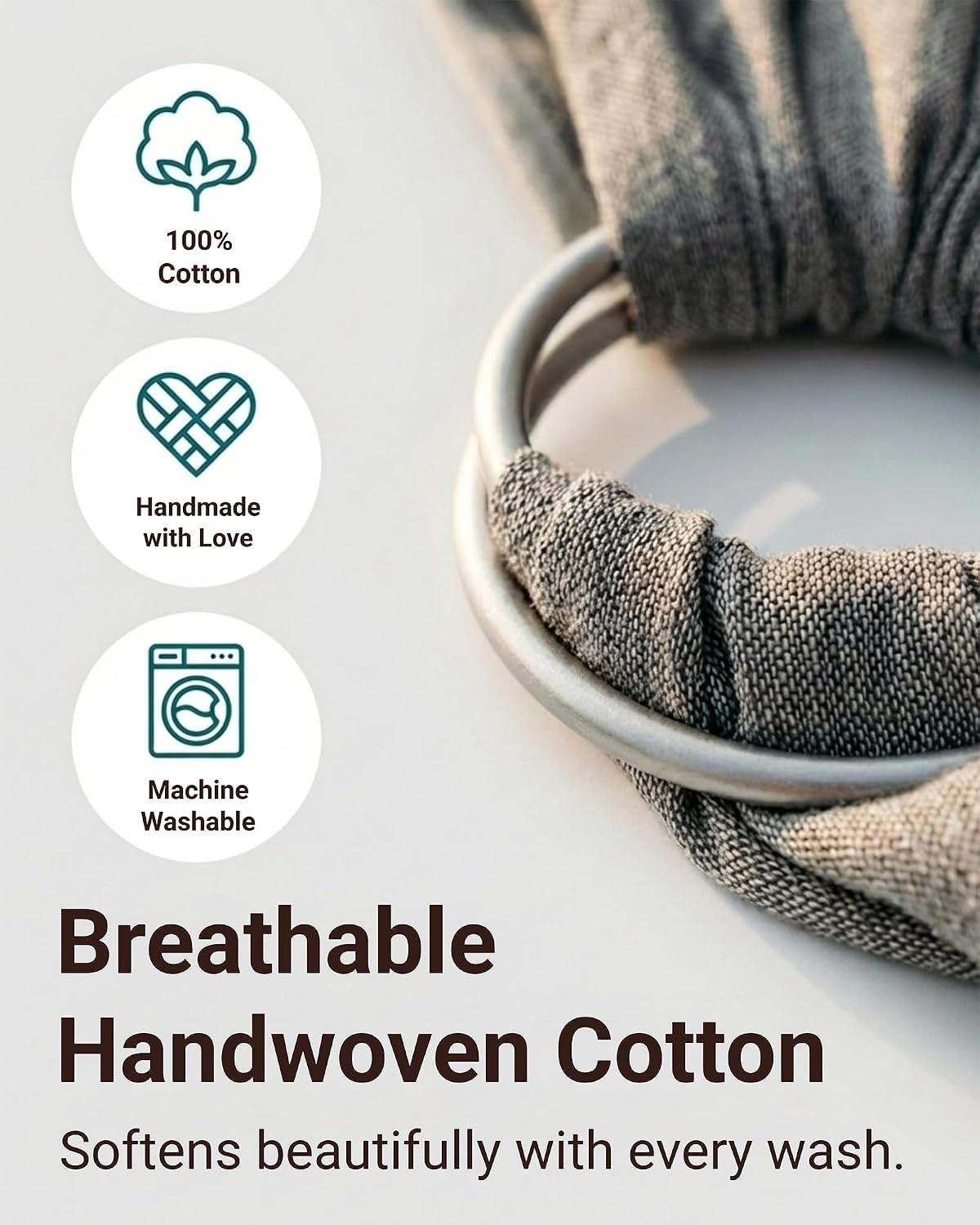 - Adjustable Baby Ring Sling & Carrier for Newborns, Infants & Toddlers - Soft Cotton Baby Wrap for Nursing, Infant Shower Gifts - Sling Carrier for 8-35 Lbs - Midnight
