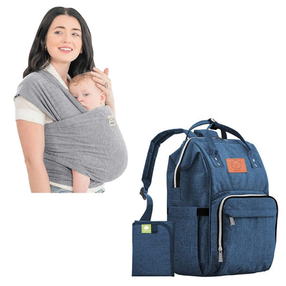 Baby Wrap Carrier and Diaper Bag Backpack - Waterproof Multi Function Baby Travel Bags - All in 1 Original Breathable Baby Sling, Lightweight,Hands Free Baby Carrier Sling -Baby Carrier Wrap