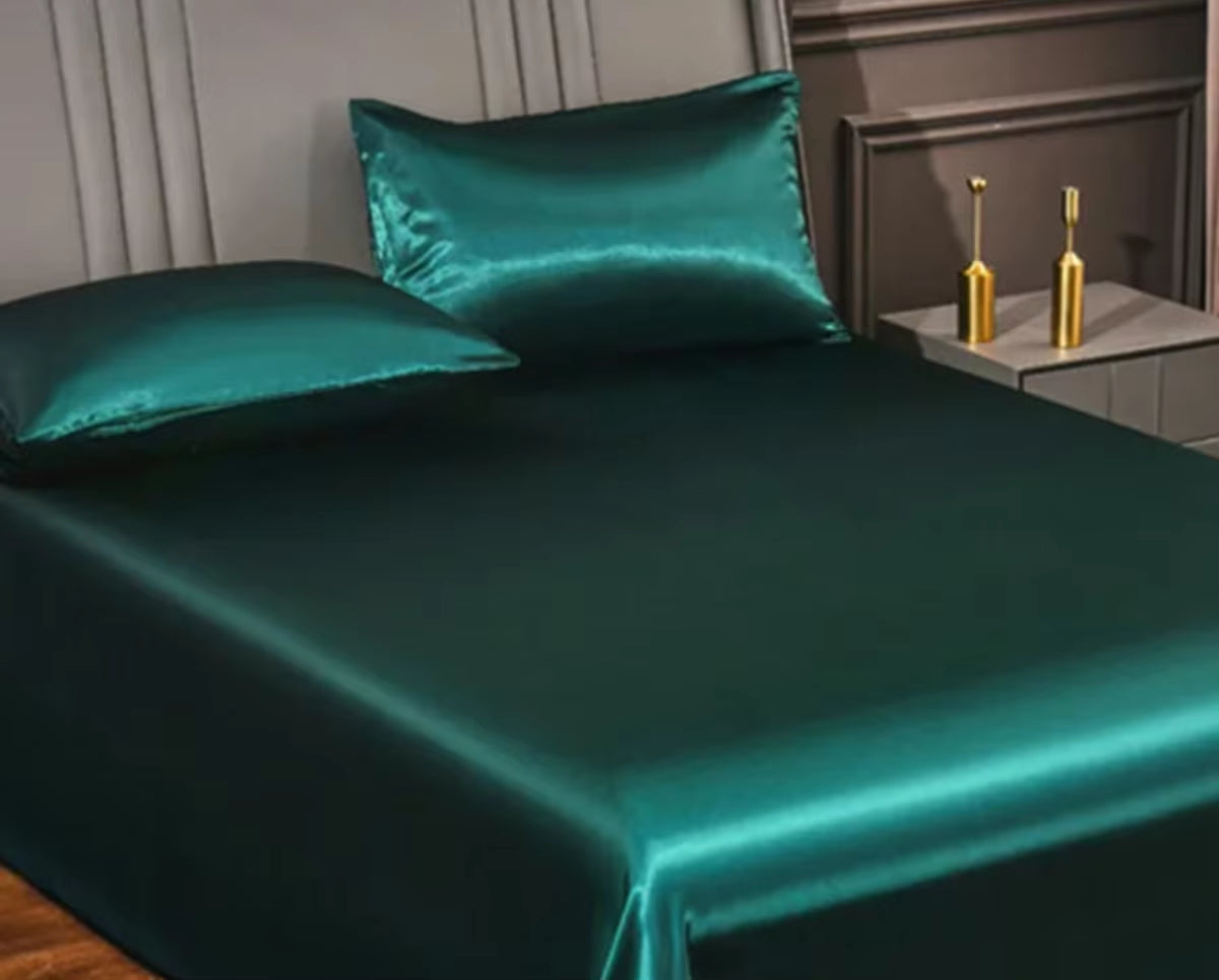 Aura Satin Thermal Regulating Sheet - Heat destroys cognitive recovery. Shield your rest with frictionless satin silk designed for elite temperature control. Maximize your biological ROI with absolute tactile silence. Optimize your baseline.