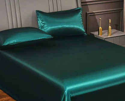 Aura Satin Thermal Regulating Sheet - Heat destroys cognitive recovery. Shield your rest with frictionless satin silk designed for elite temperature control. Maximize your biological ROI with absolute tactile silence. Optimize your baseline.