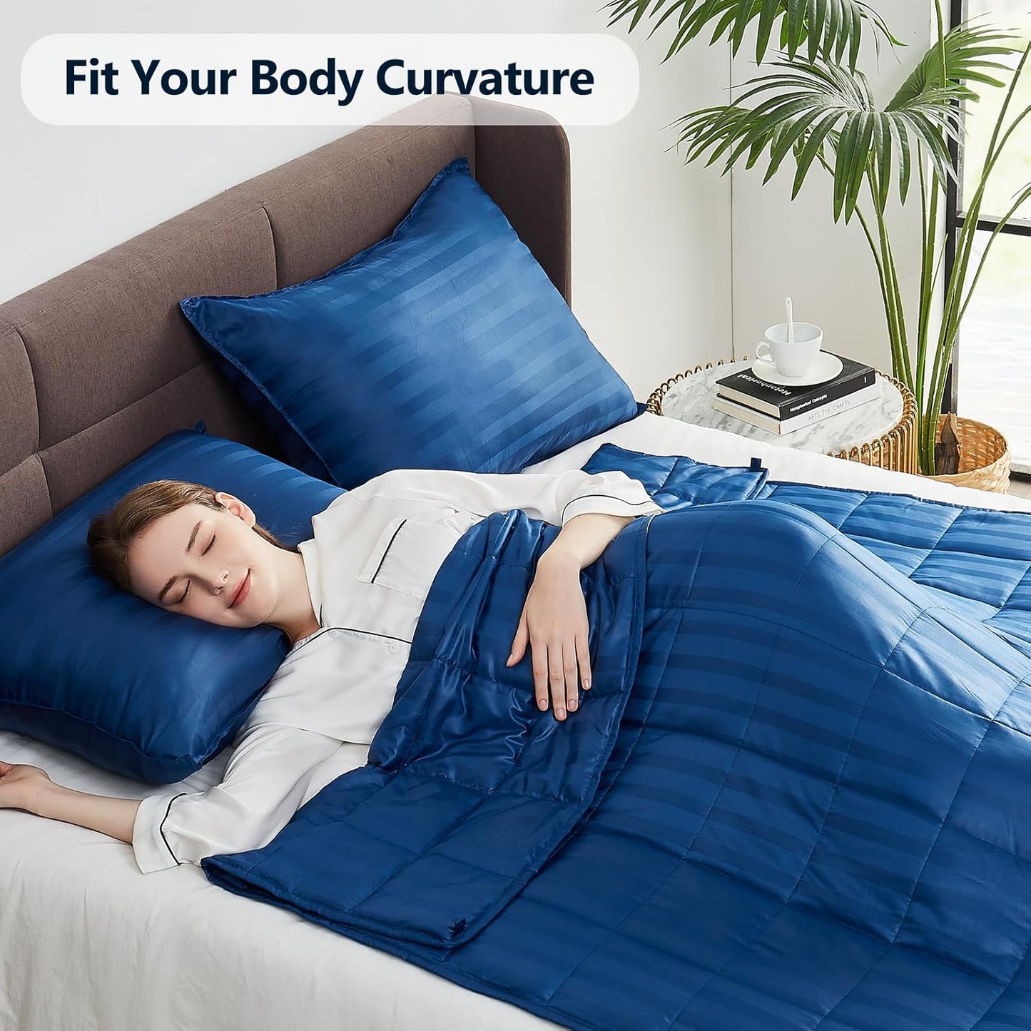 Weighted Blanket Queen/King Size (80"X87" 17Lbs),Ultra Soft and Cozy Cooling Weighted Blanket for Adult,Heavy Blanket with Machine Washable Soft Blanket, Navy Blue