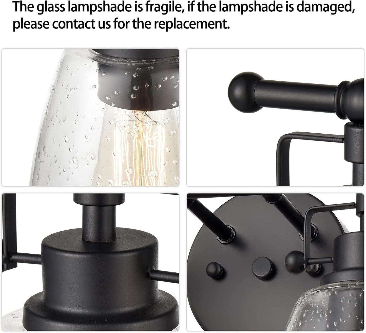 Black Bathroom Light Fixtures Modern Clear Seeded Glass Lampshade 3 Light Bathroom Vanity Lights over Mirror Black Light Fixture Bathroom Vanity Light Wall Sconce Farmhouse Vanity Light