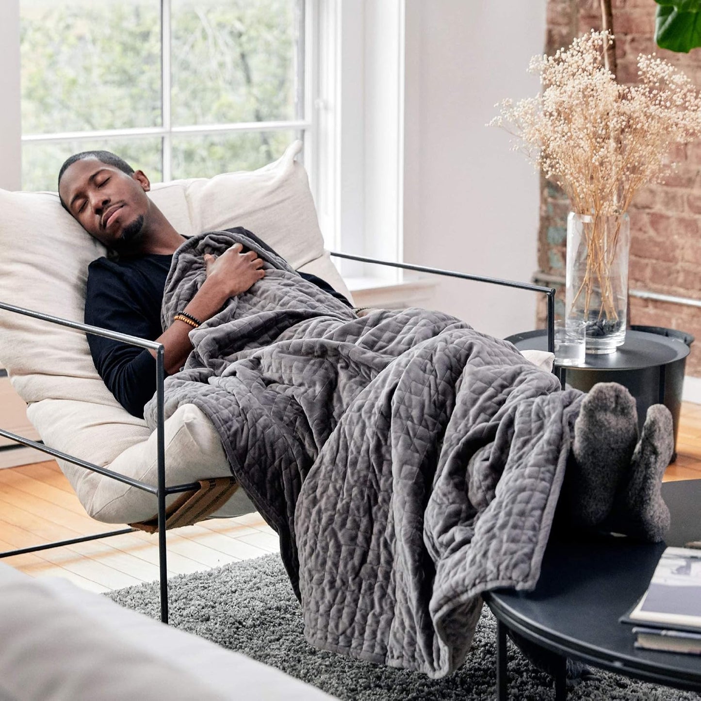 Weighted Blankets for Adults, 15Lbs Grey (48" X 72", Twin/Single) - Heavy Comfort Cotton Blanket with Glass Beads - Utra-Soft Premium Breathable Microfiber Duvet Cover - Machine Washable