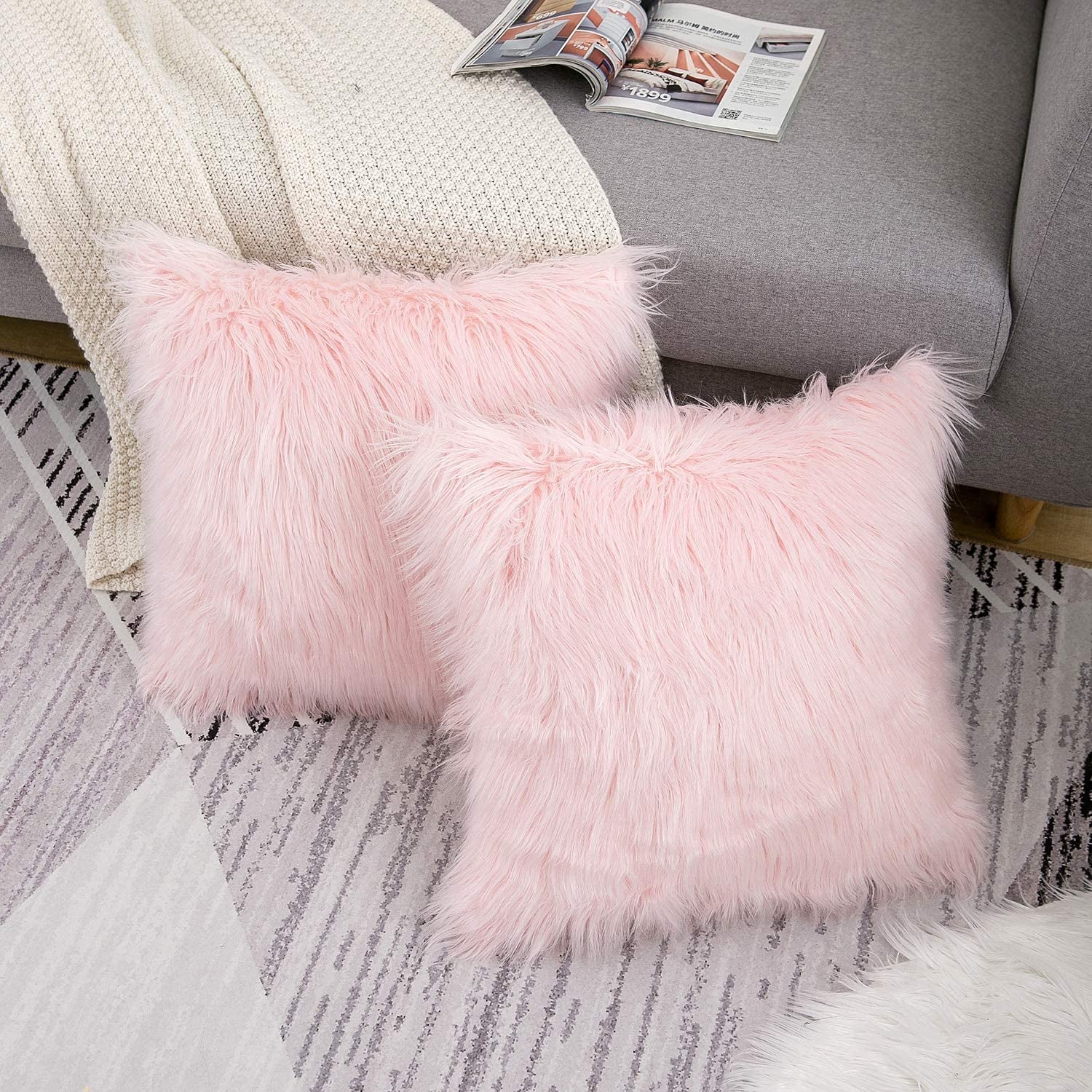 Blush Faux-Fur Sensory Duo - Modern chaos requires tactile countermeasures. Deploy these plush environmental anchors to soften rigid architecture and enforce cognitive rest. A dual-asset investment in spatial serenity and absolute comfort.