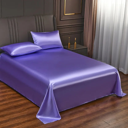 Aura Satin Thermal Regulating Sheet - Heat destroys cognitive recovery. Shield your rest with frictionless satin silk designed for elite temperature control. Maximize your biological ROI with absolute tactile silence. Optimize your baseline.
