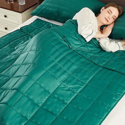 Weighted Blanket Twin Size (48"X72" 20Lbs),Ultra Soft and Cozy Cooling Weighted Blanket Twin Size for Adult,Heavy Blanket with Machine Washable Soft Blanket, Green