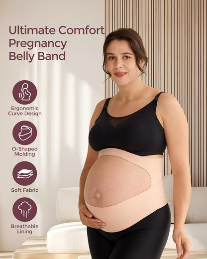 Pregnancy Belly Band, Cozysupport Ergonest Maternity Belly Band, Invisible Pregnancy Belt for Back, Abdomen, Waist