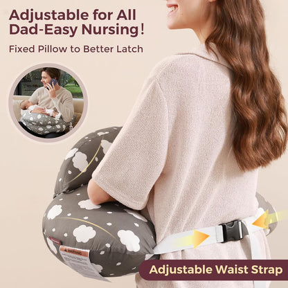 Original Nursing Pillow for Breastfeeding, More Support for Mom, Easier Nursing & Hand Free, Removable Cotton Cover