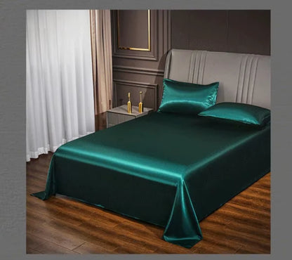 Aura Satin Thermal Regulating Sheet - Heat destroys cognitive recovery. Shield your rest with frictionless satin silk designed for elite temperature control. Maximize your biological ROI with absolute tactile silence. Optimize your baseline.