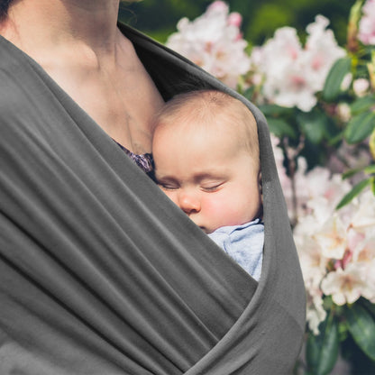 Gllquen Baby Wrap Carriers Organic Cotton Slings, for Toddlers, Infant, Newborn 35 Lbs, Dark Gray