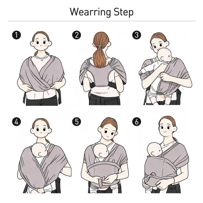 Gllquen Baby Wrap Carriers Organic Cotton Slings, for Toddlers, Infant, Newborn 35 Lbs, Dark Gray