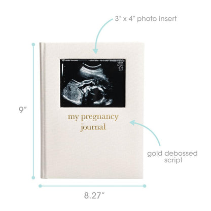 Pregnancy Journal, Linen Guided Pregnancy Memory Book with Sonogram Photo Insert, Beige