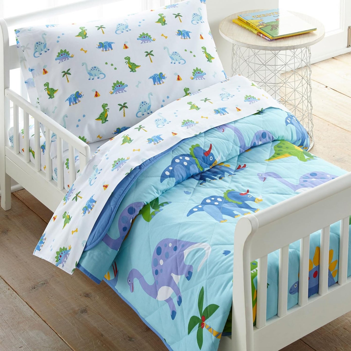 Jurassic Cotton Sanctuary Set - Early biological development requires absolute environmental control. Shield your toddler with premium, breathable cotton. A tactile fortress designed to secure vital REM sleep and cognitive expansion.