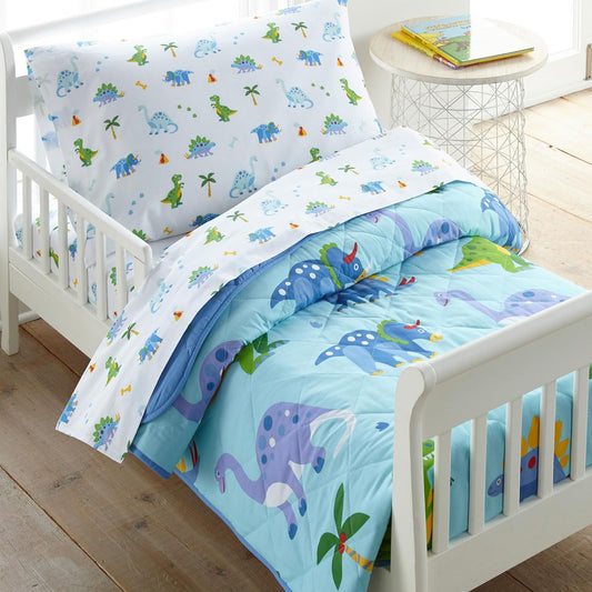 Jurassic Cotton Sanctuary Set - Early biological development requires absolute environmental control. Shield your toddler with premium, breathable cotton. A tactile fortress designed to secure vital REM sleep and cognitive expansion.